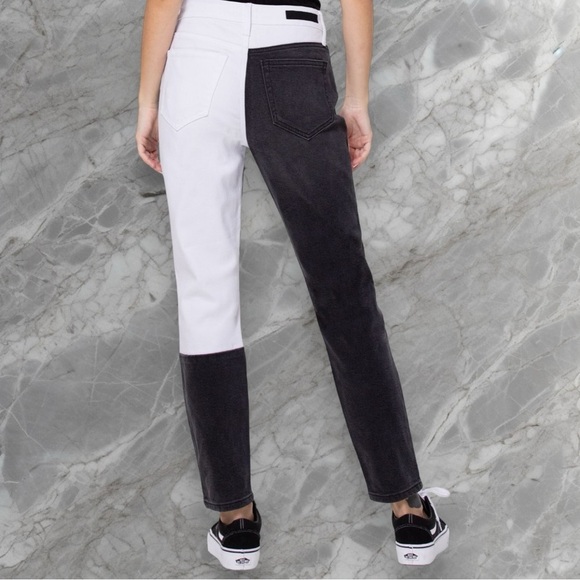 Cello’s Size 9 Two Tone Black/White High Rise Straight Jeans Cotton/Poly… - Picture 5 of 8